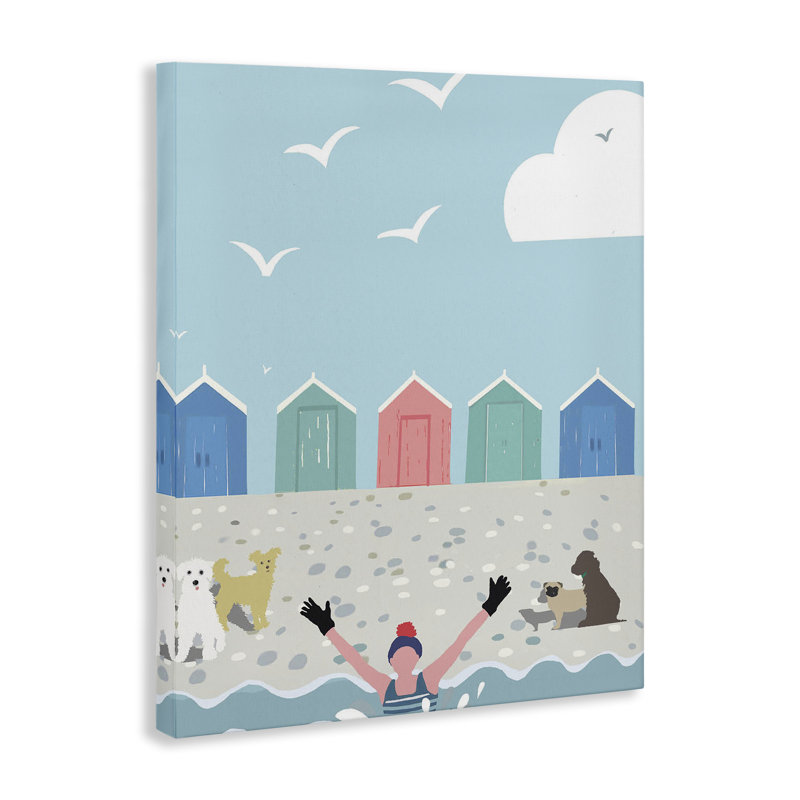 «Dog Friends on Beach» par Betty Boynes, H 48 po x l 36 po