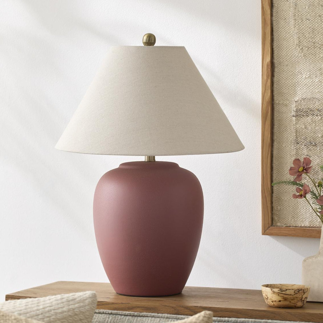 Eustacia Ceramic Table Lamp, Red
