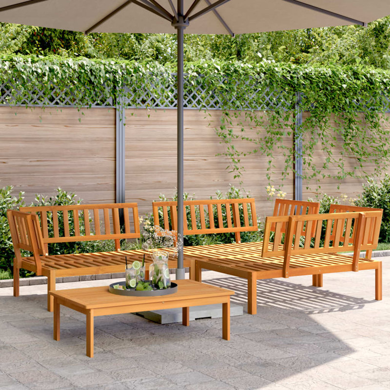 Ensemble de canapé de jardin 4 pièces Vidaxl en bois d'acacia massif