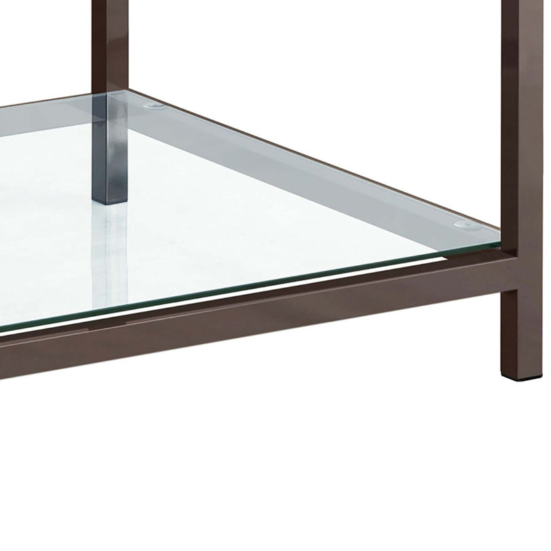 1-Shelf Glass Top Side End Table