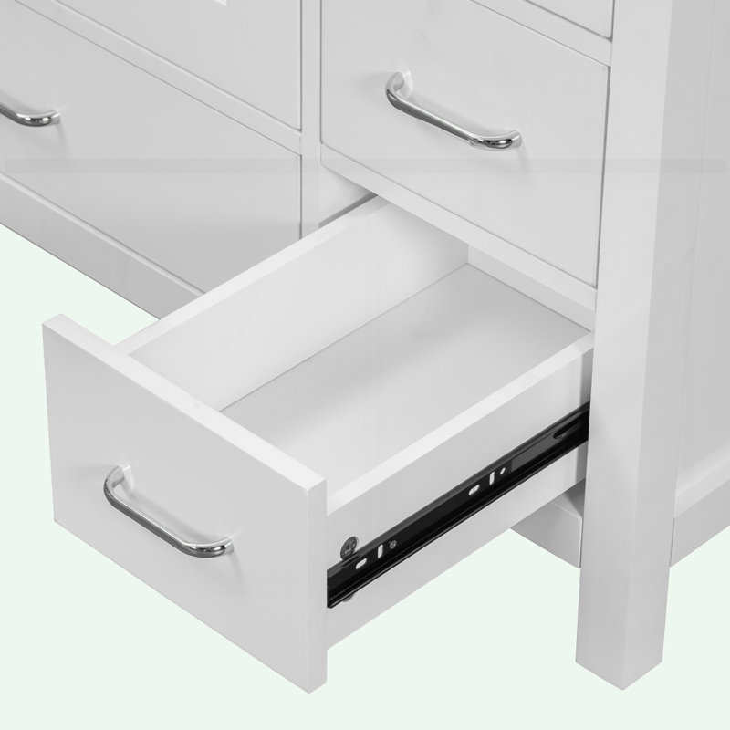 Ensemble de meuble-lavabo avec lavabo en céramique et 5 tiroirs