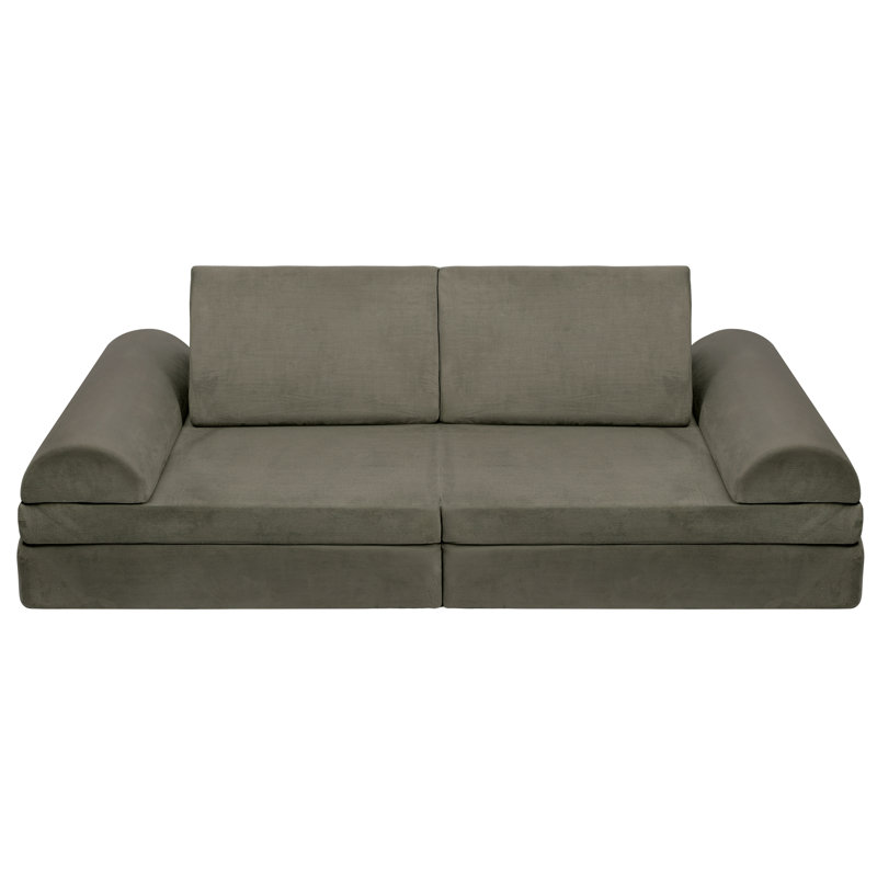 Canapé-lit et repose-pieds Alaynah, Gris anthracite