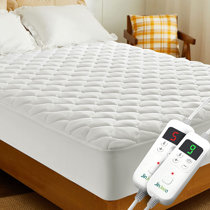 Heated Mattress Pad Queen Size 60x80, Electric Underblanket Mattress Cover Bed Warmer Fit Up to 15 Deep Pocket, Dual Control with 4 Heat Settings