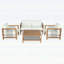 Chaise de patio en bois d'acacia avec coussin beige, corde moderne pour des sièges élégants et confortables dans la cour, le jardin ou le balcon