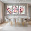 «Blush Pink Floral», reproduction d'art sur toile tendue sur toile (ensemble de 3)-118095927