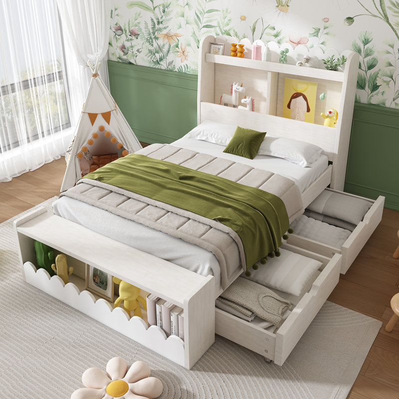 Auvianna Bed with 2 Drawers and Bench, 90cm W x 200cm L