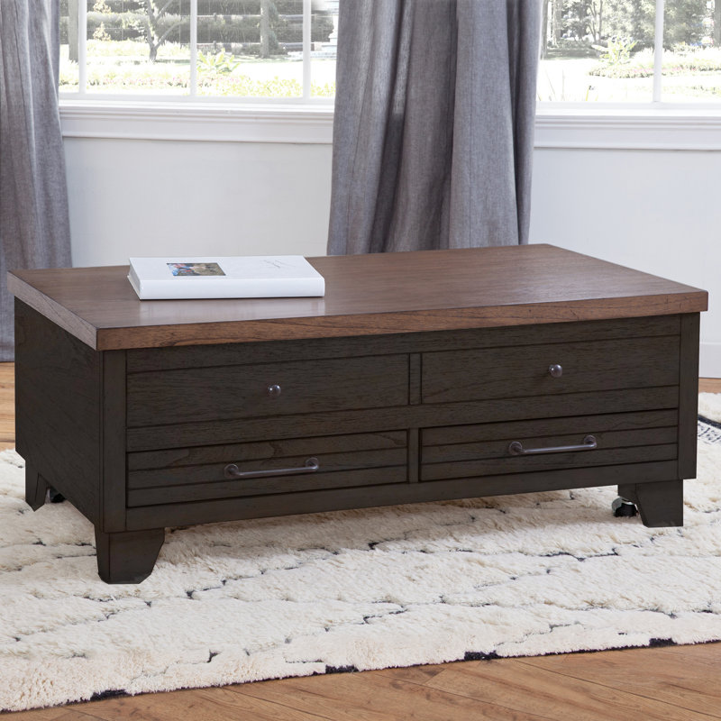 Table basse à plateau relevable Elgin, Brun rustique