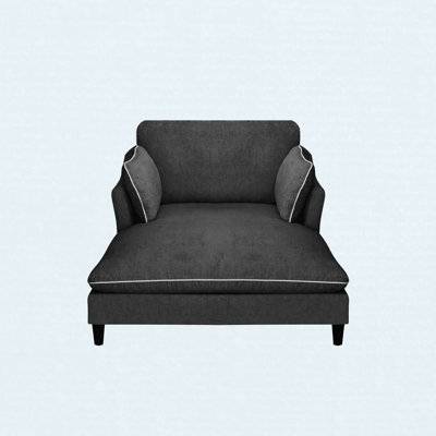 Chaise Lounge Sofa Bed with Pillows, Black