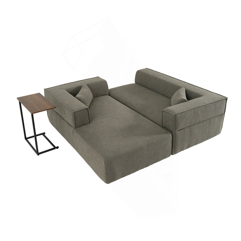 Canapé modulaire Boneless, Vert grisâtre