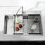 Évier de cuisine encastrable 33 po x 22 po en acier inoxydable. Gris foncé, bol simple avec accessoires, fonction de drainage rapide, drainage de construction rapide