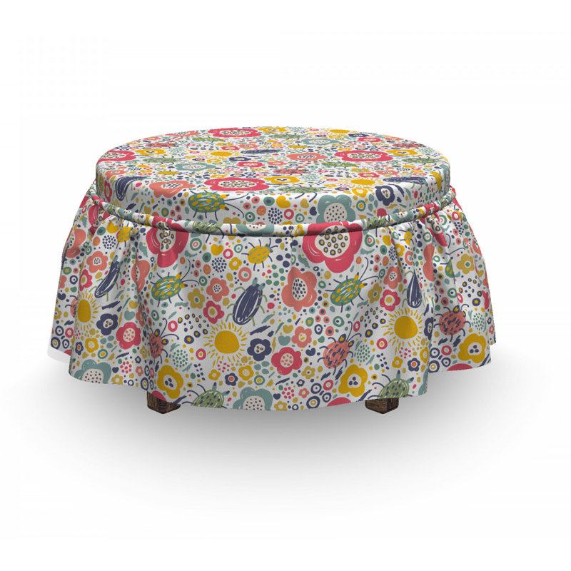 Housse pour repose-pieds summer nature doodle