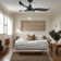 52" Blade Modern Flush Mount Ceiling Fan With LED Lights And Remote Control
