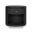 Amelia Oval One Drawer Nightstand-Black Linen-291967578