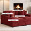 Oversized Upholstered Corduroy Sleeper Sofa Bed Lounge Sofa With Armrests & Throw Pillows-359410233