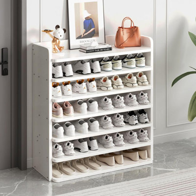 Warm white MDF shoe cabinet