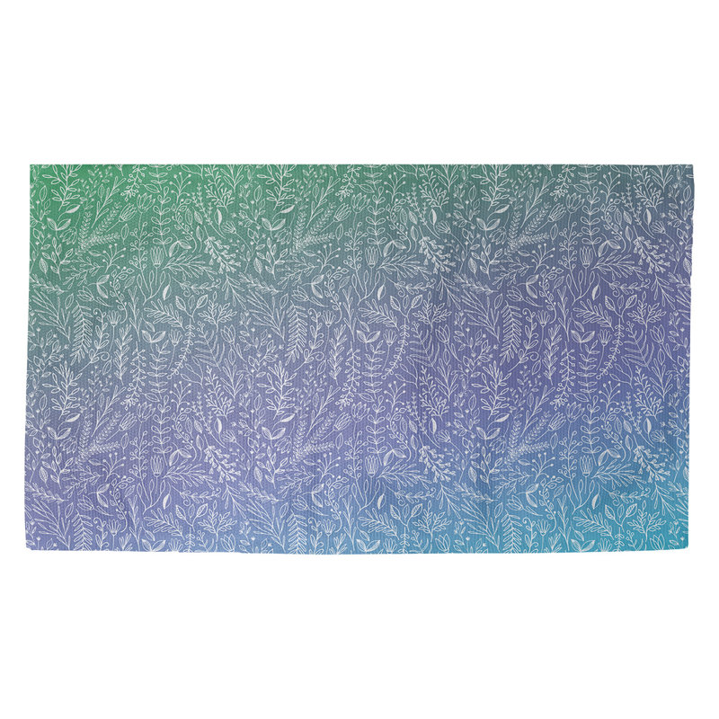 Tapis vert floral/mauve/bleu zone ditsy Avicia, Rectangle 3 pi x 5 pi 3 po