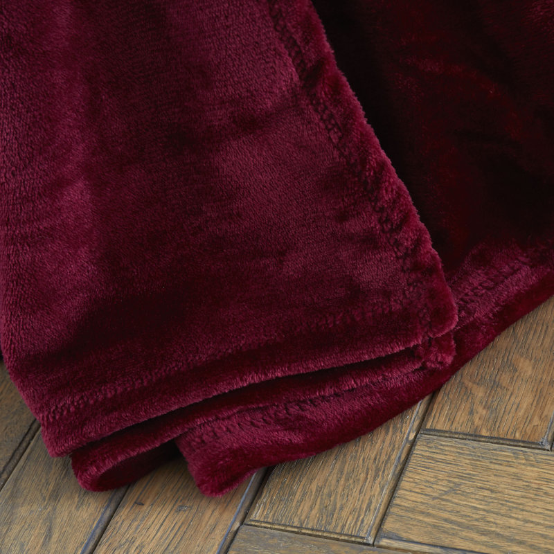 Raschel Velvet Touch Blanket Throw, 200cm x 240cm, Red