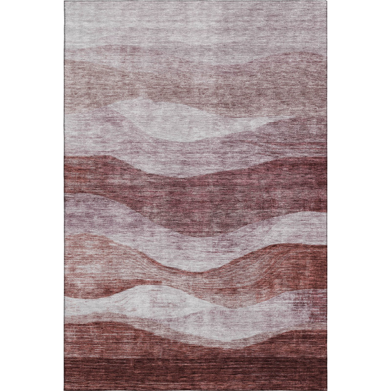 Premium Machine Washable Krause AMF1141 Swirls Rug, Rectangle 8 pi x 10 pi