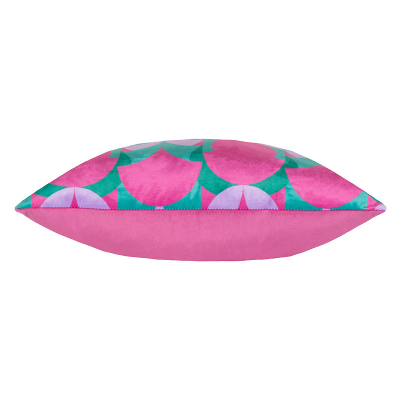 Square Throw Cushion, Pink/Jade