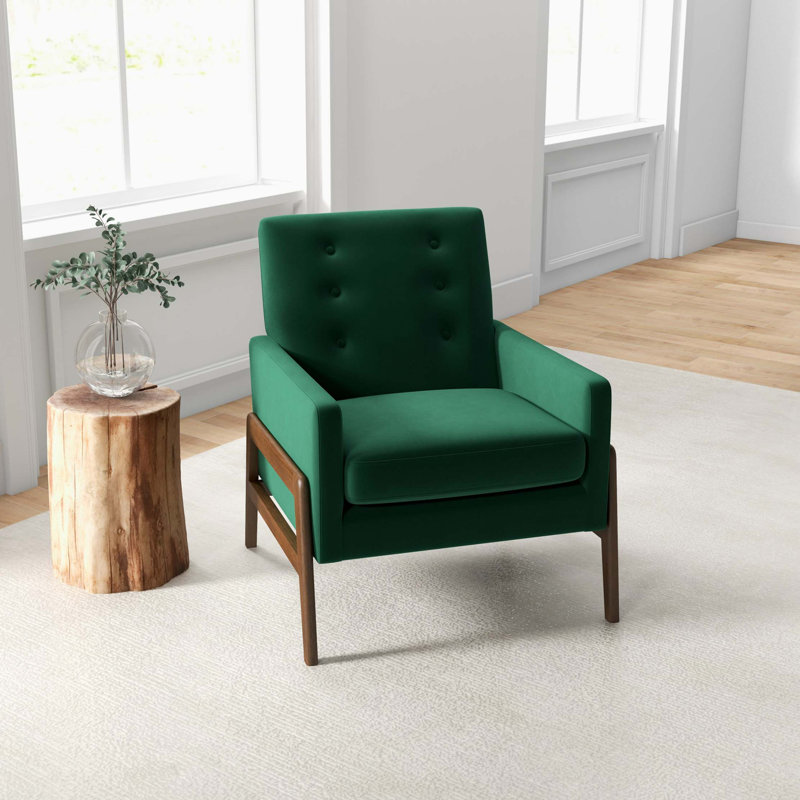 Chaise de salle à manger rembourrée Modern Stella Emerald