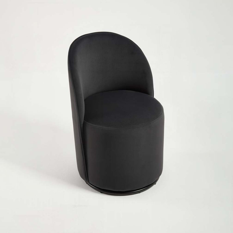 Chaise pivotante en velours 360 degrés, Gris foncé