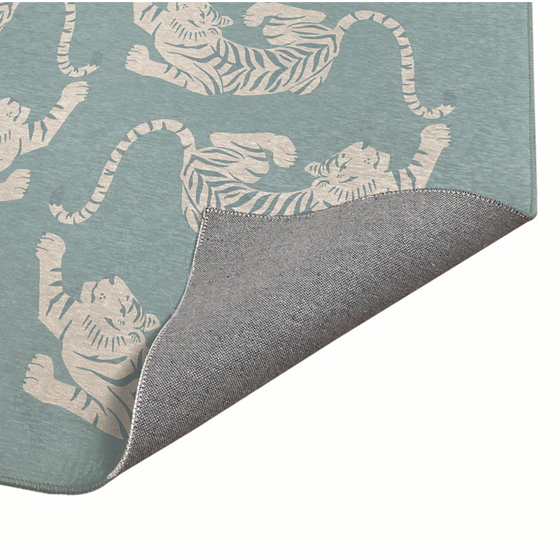 Tapis de cuisine Hey Tiger, Bleu, Rectangle 5 pi x 7 pi