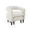 Fauteuil d'appoint courbé beige avec repose-pieds assorti, fauteuil de lecture compact en bois massif avec pieds fuselés pour le salon et la chambre à coucher