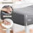 24'' Counter Height Bar Stools Set of 2 – Backless Upholstered Saddle Seat, Padded Curved PU Leather Cushion, Easy Assembly, White Frame & Grey Cushion, 2-PACK