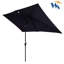 Parasol de terrasse rectangulaire à énergie solaire - 10 x 6,5 pi, bleu marine 10 x 6,5 pi avec lumières solaires,-1514422081