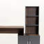 Bureau de rangement contemporain Revolve en noyer et gris foncé, H 51,8 po x l 56,5 po x P 17,49 po