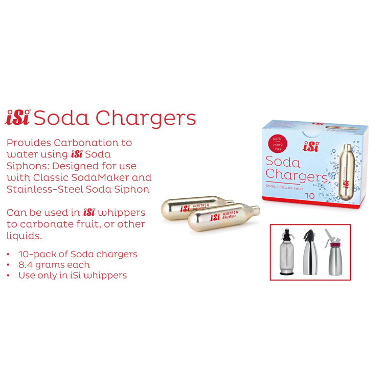 ISI - Sodamaker Classic - Glass & Steel + 10 Pack Chargers – Strata