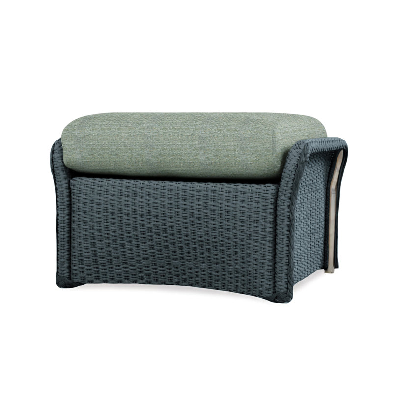 Weekend Retreat Outdoor Ottoman, Loveboat Mint, Hickory