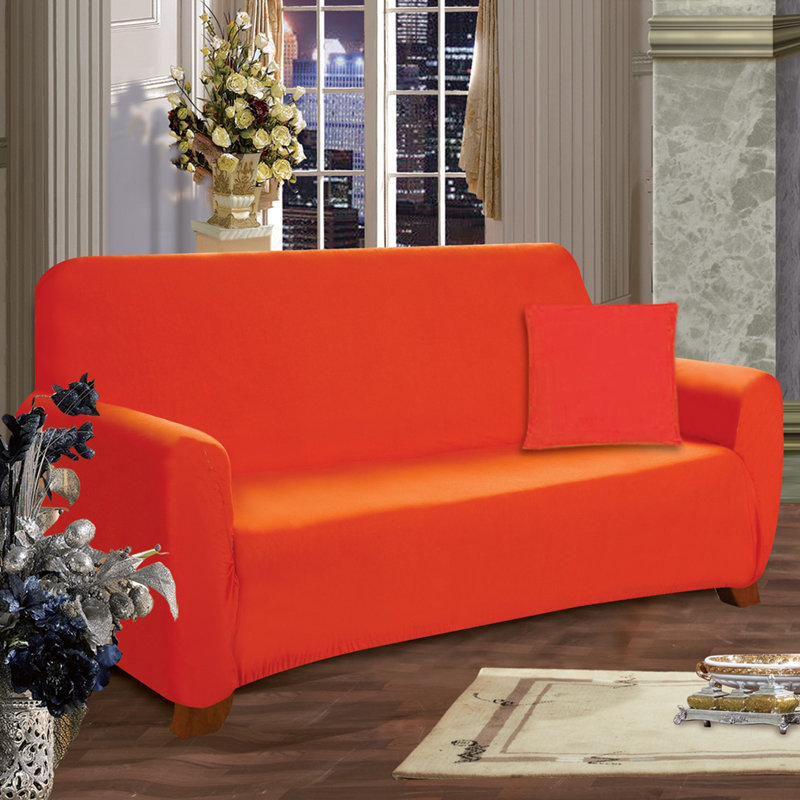 Housse pour canapé à coussins carrés/rectangulaires, Orange