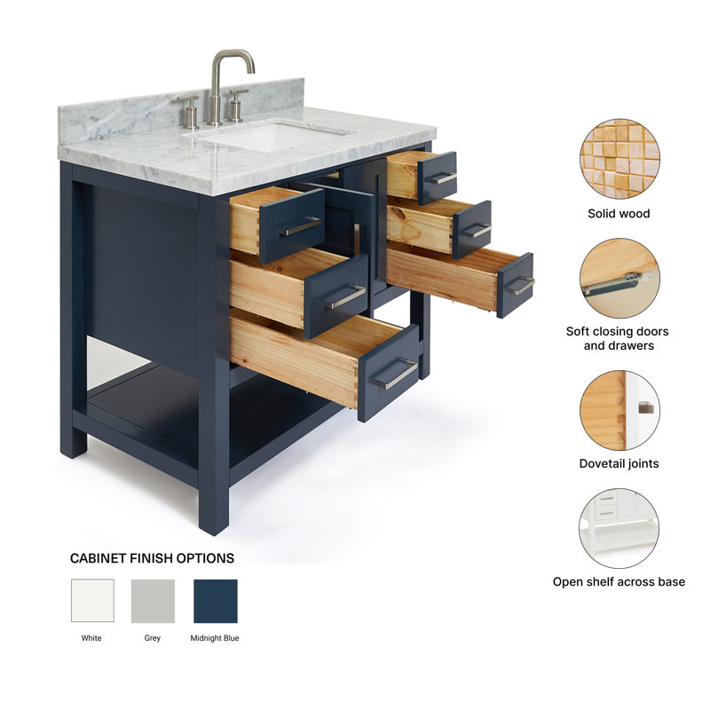 Magnolia Bath Vanity Rectangular Basin S043SCWRV, Midnight Blue, Rectangular