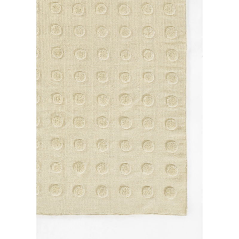 Virginie Rectangle Solid Color Handmade Flatweave Wool Area Rug in Beige, Rectangle 8' x 10'