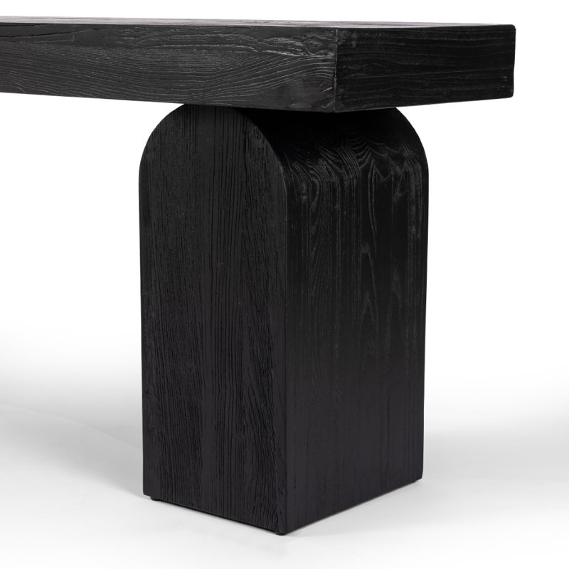 Keane 78'' W Solid Wood Console Table, Black Elm Veneer