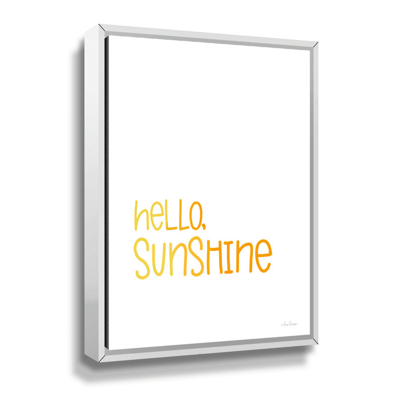 «Hello Sunshine», reproduction sur toile, Cadre flottant blanc, H 18 po x l 14 po x P 2 po