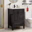 Meuble-lavabo noir 24 po avec lavabo, armoire à fermeture douce et tiroirs, assemblage facile, pose libre-526214902