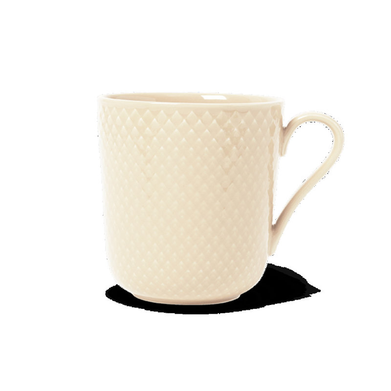 Tasse Rhombe Earth avec poignée en argile 13,2 oz, Blanc