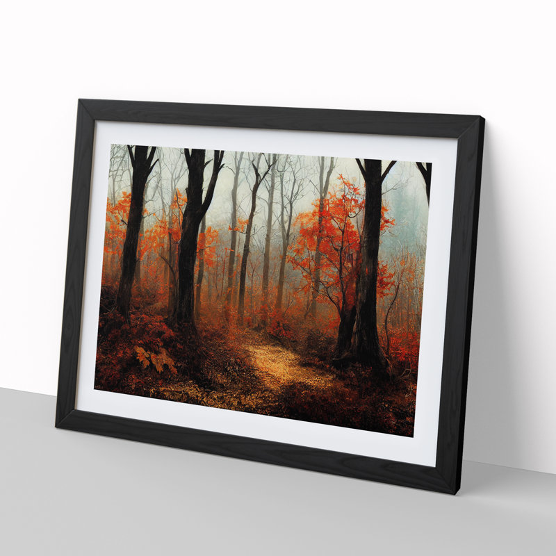 Magnetic Autumn Forest - Framed Print, Black, 34cm H x 46cm W x 2cm D