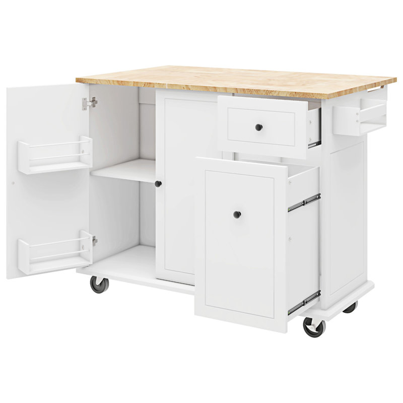 Îlot de cuisine avec abattant (sans tabouret inclus), Blanc