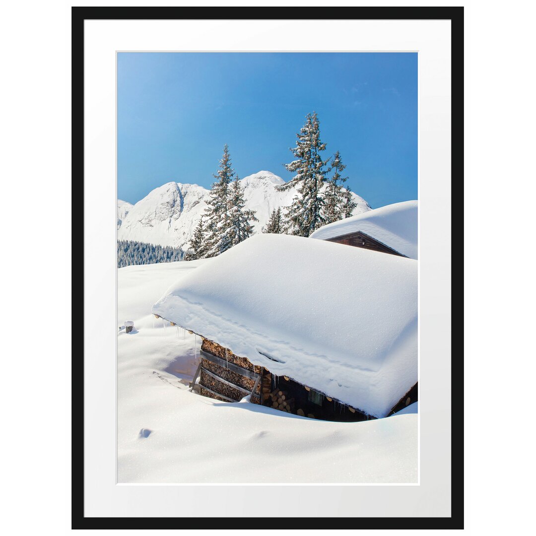 Gerahmtes Poster Berghütten in den Alpen