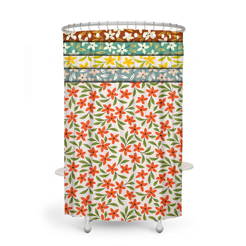 Rideau de douche simple Floral, H 93 po x l 70 po