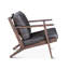 Fauteuil Robert en cuir noir