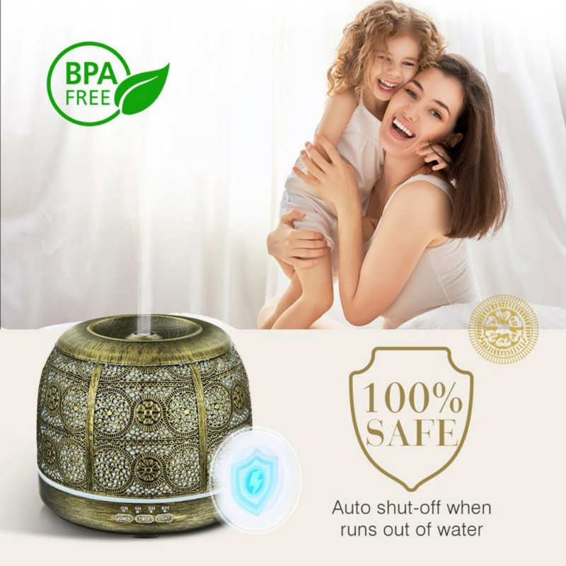 Essential Oil Diffusers For Large Room, Metal Diffusers For Essential Oils, Ultrasonic Aromatherapy Diffuser For Home Office, Gift For Women And Men
