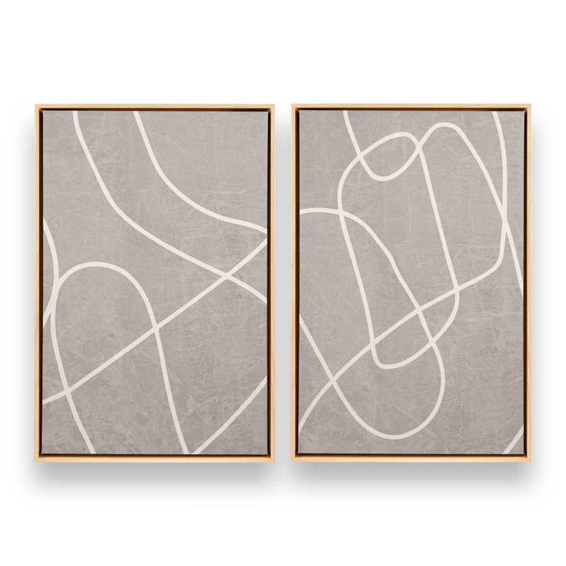 Voyage silencieux, ensemble de 2 impressions sur toile, Érable américain encadré, H 12,75 po x l 8,75 po x P 1,75 po