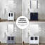 54 po Meuble-lavabo W bleu marine avec armoires latérales, comptoir en céramique blanche, robinet et miroir 28 po, comptoir Scratch, simple en acier inoxydable-1265825982