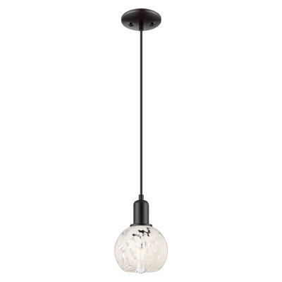 Arcadia - White Mouchette - 1 Light 6" Cord Hung Mini Pendant