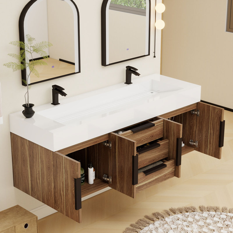 Ensemble de meuble-lavabo simple 60 po Jessica, Chêne naturel