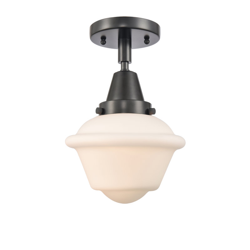 Grourke Glass Flush Mount, Matte White, Matte Black